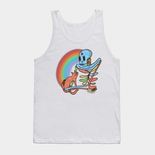 Rainbow Skeleton and Cat Friend Tank Top